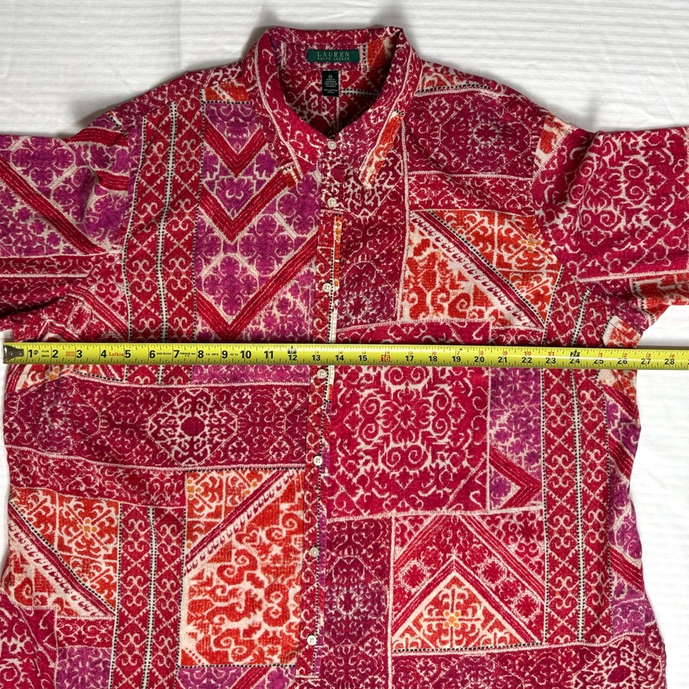 Ralph Lauren Multicolor Patchwork Button Down Cot… - image 7